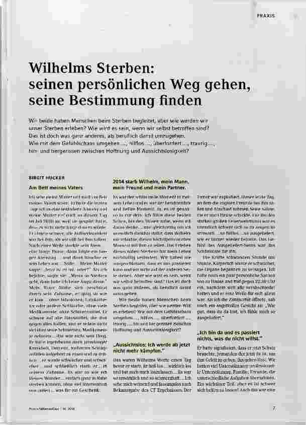 Vorschauseite 2: Wilhelms Sterben: seinen persönlichen Weg gehen, seine Bestimmung finden