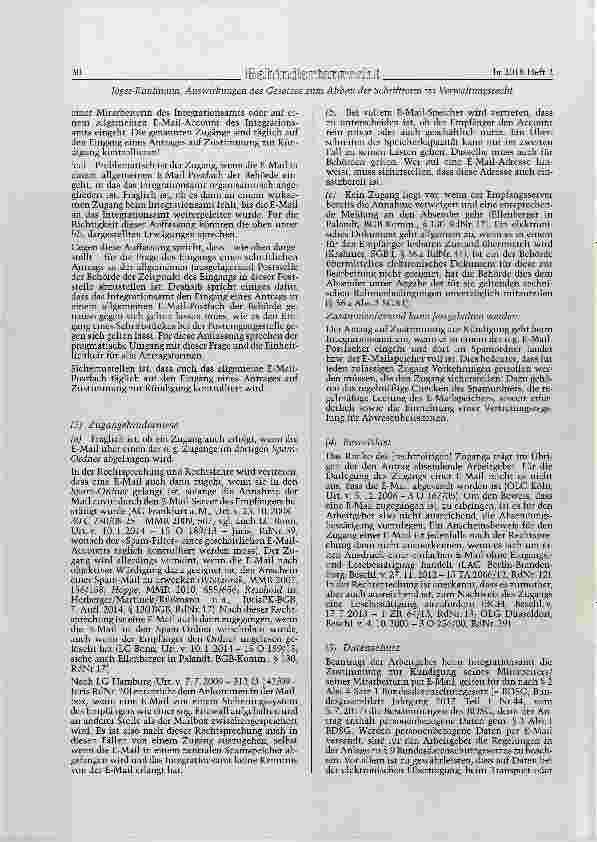 Vorschauseite 5: Zu den Auswirkungen des Gesetzes zum Abbau der Schriftform im Verwaltungsrecht des Bimdes für die Integrationsämter