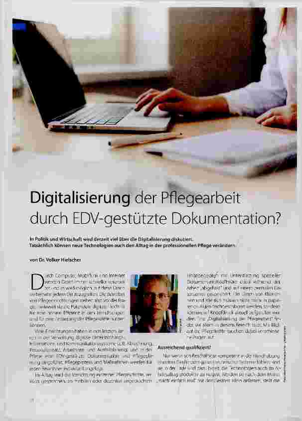Vorschauseite 1: Digitalisierung der Pflegearbeit durch EDV-gestützte Dokumentation?