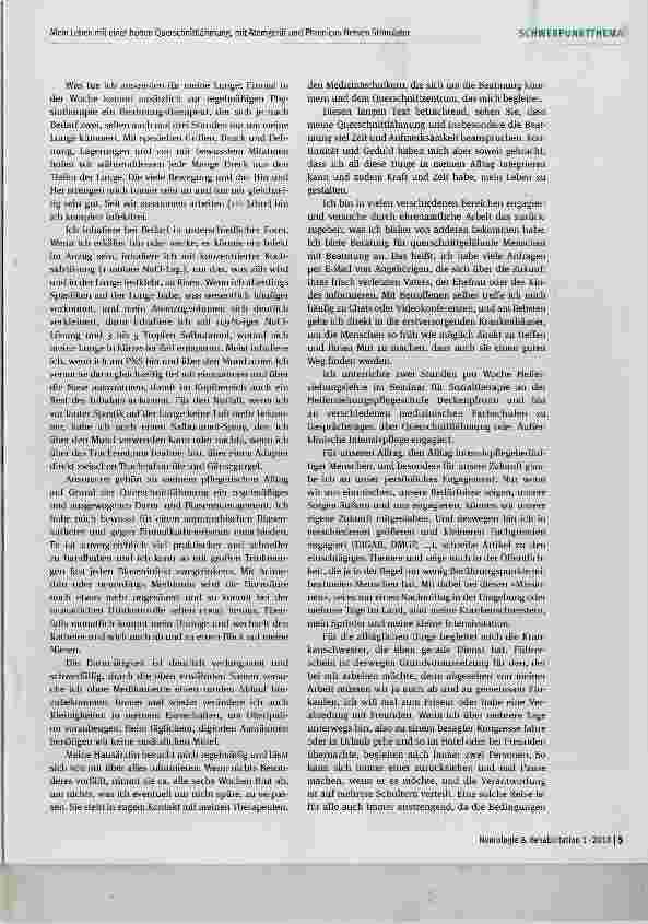 Vorschauseite 3: Mein Leben mit einer hohen Querschnittlähmung, mit Atemgerät und Phrenicus-Nerven-Stimulator