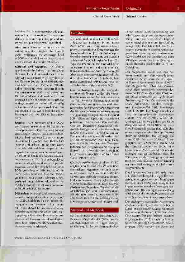 Vorschauseite 2: SOPs und Guidelines zur malignen Hyperthermie