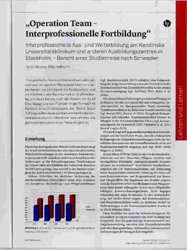 Vorschauseite 1: Operation Team Interprofessionelle Fortbildung