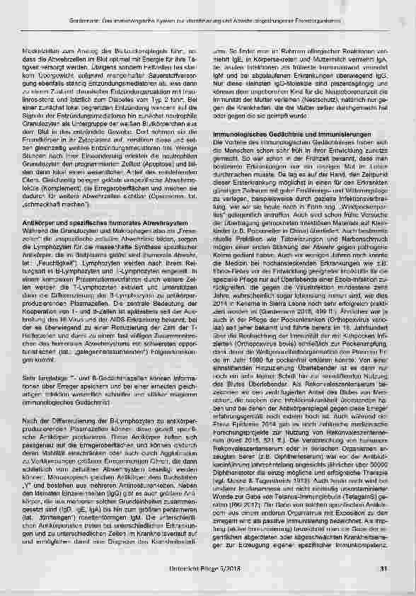 Vorschauseite 2: Das immunologische System zur Identifizierung und Abwehr eingedrungener Fremdorganismen