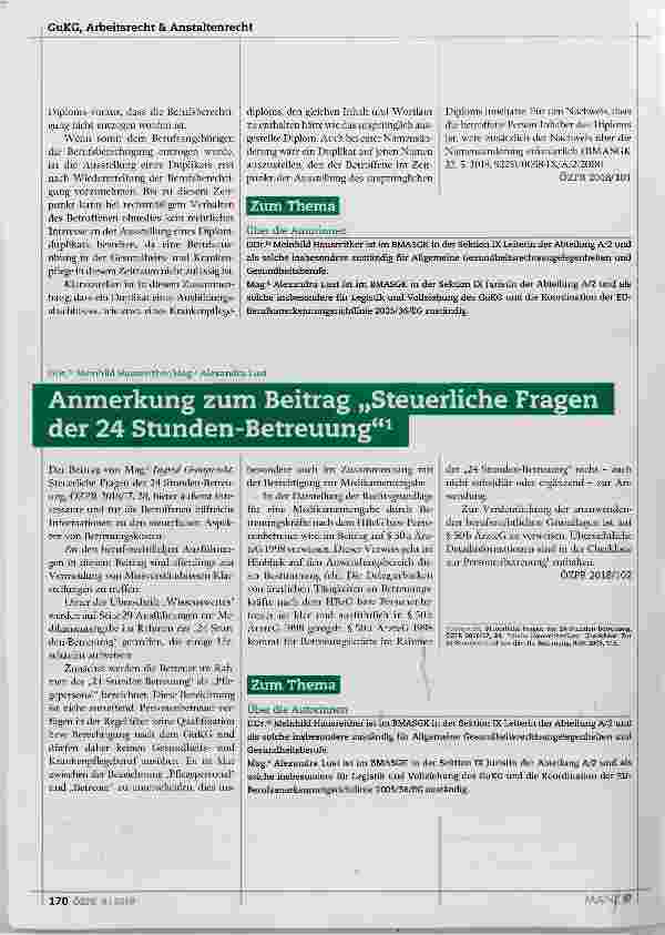 Vorschauseite 3: Aktuelles und Wichtiges aus dem Berufsrecht