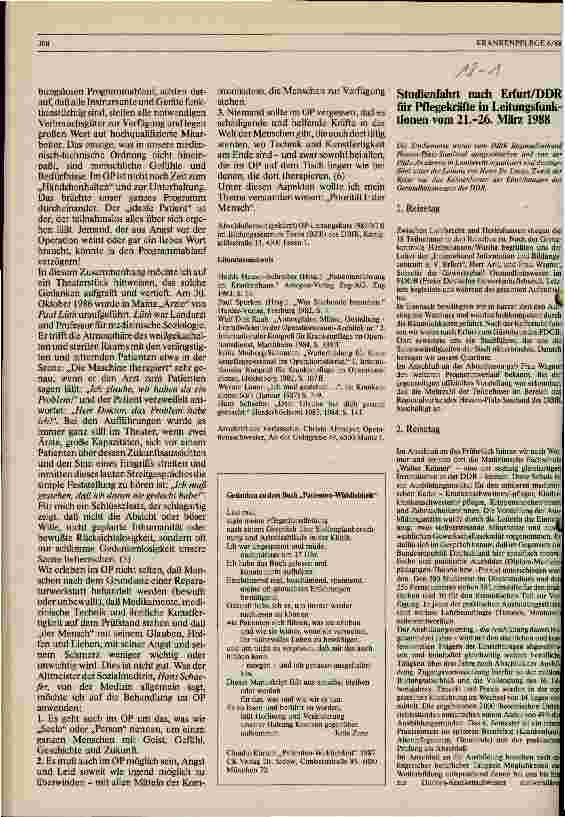 Vorschauseite 5: Priorität I: der Mensch Humanität in der Operationsabteilung