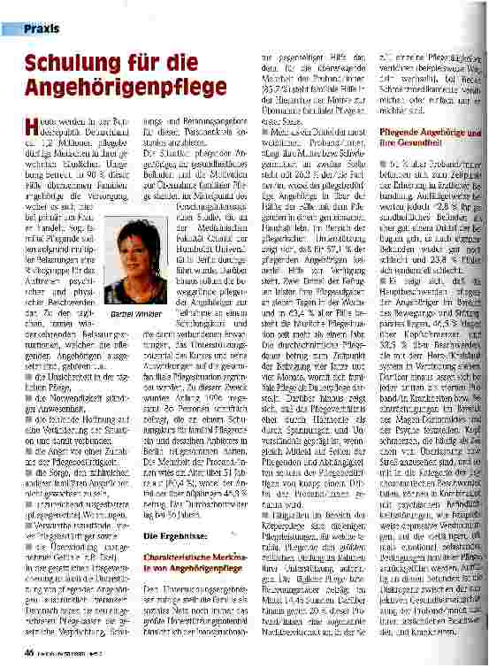Vorschauseite 1: Schulung für die Angehörigenpflege