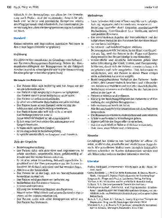 Vorschauseite 4: Interaktion in der Bezugspflege bei depressiven und suizidalen Patienten nach Hildegard Peplau