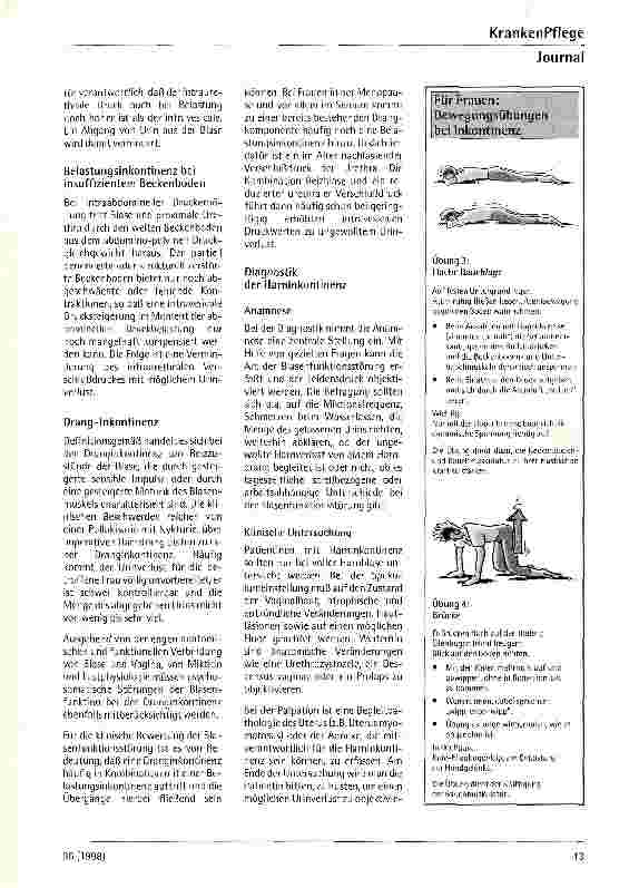 Vorschauseite 3: Weibliche Harninkontinenz - Klink und Therapie