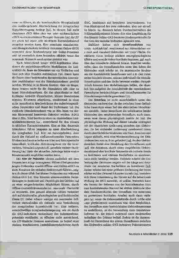 Vorschauseite 3: Gleichstromstimulation in der Aphasietherapie