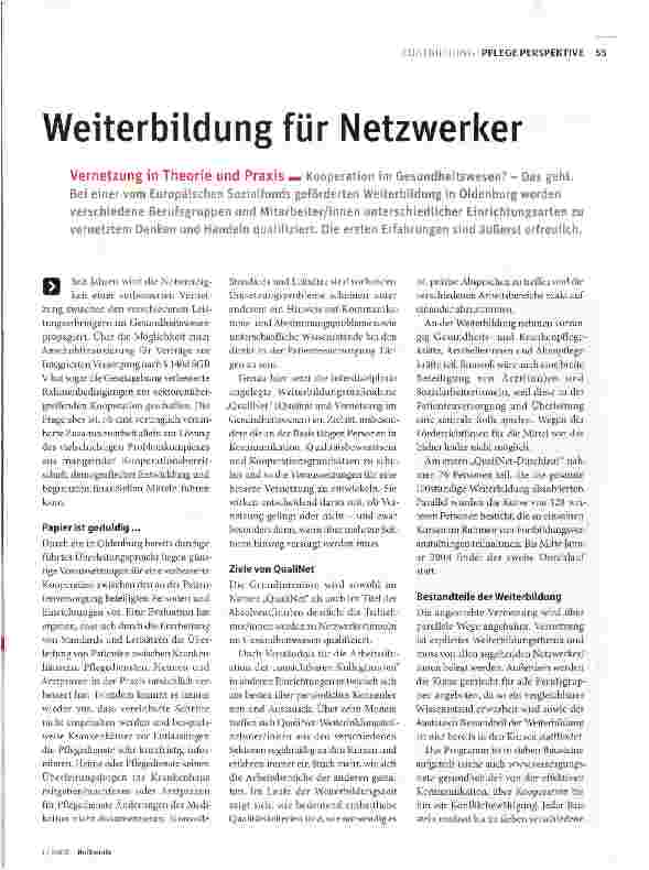 Vorschauseite 1: Weiterbildung für Netzwerker