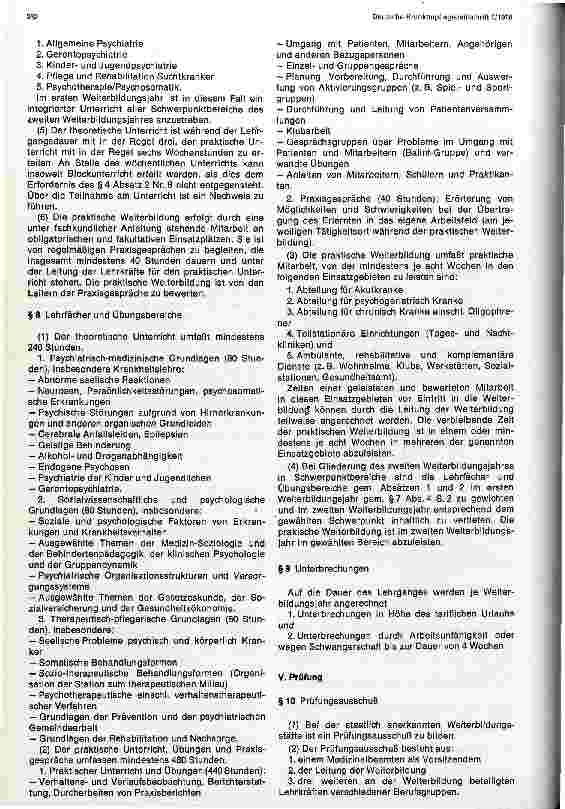 Vorschauseite 3: Muster für eine landesgerechtliche Ordnung der Weiterbildung und Prüfung zu Krankenschwestern/Pflegern für die Psychatrie