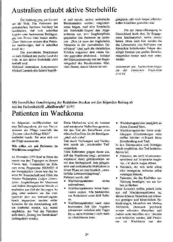 Vorschauseite 1: Patienten im Wachkoma