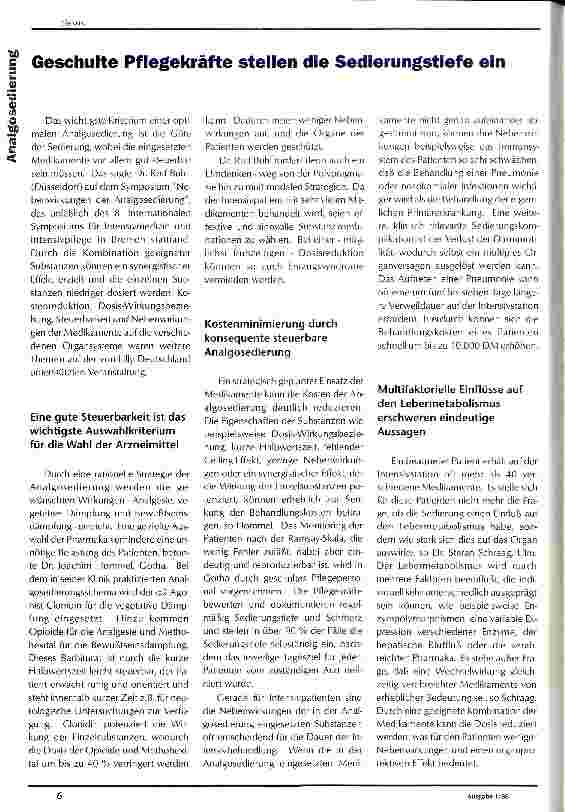 Vorschauseite 1: Geschulte Pflegekräfte stellen die Sedierungstiefe ein