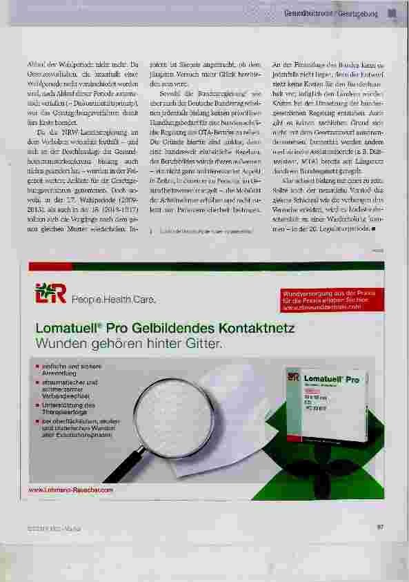 Vorschauseite 2: Entwurf eines Gesetzes über den OTA-Beruf