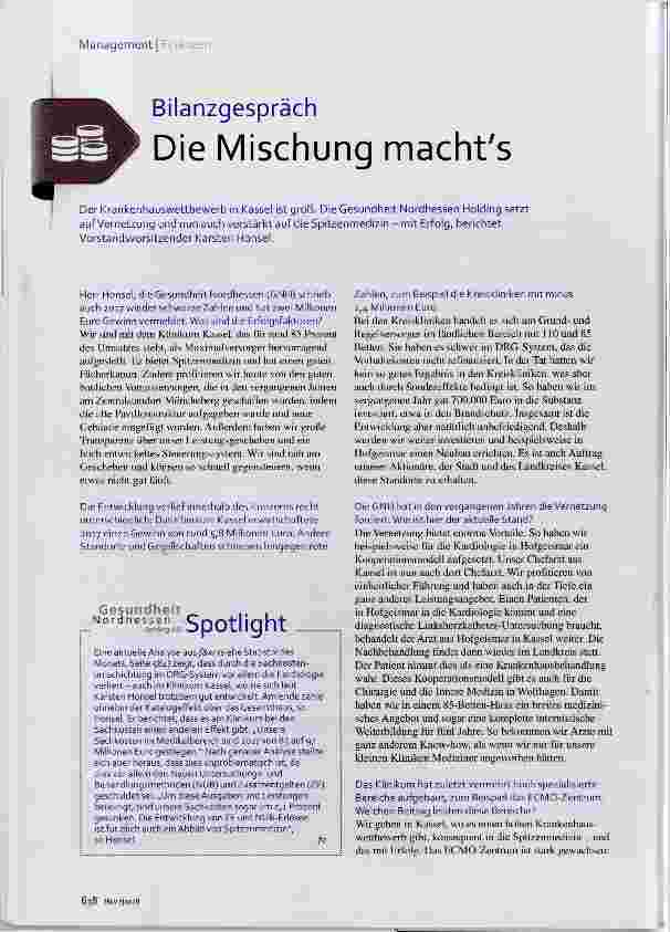 Vorschauseite 1: Bilanzgespräch Die Mischung macht es