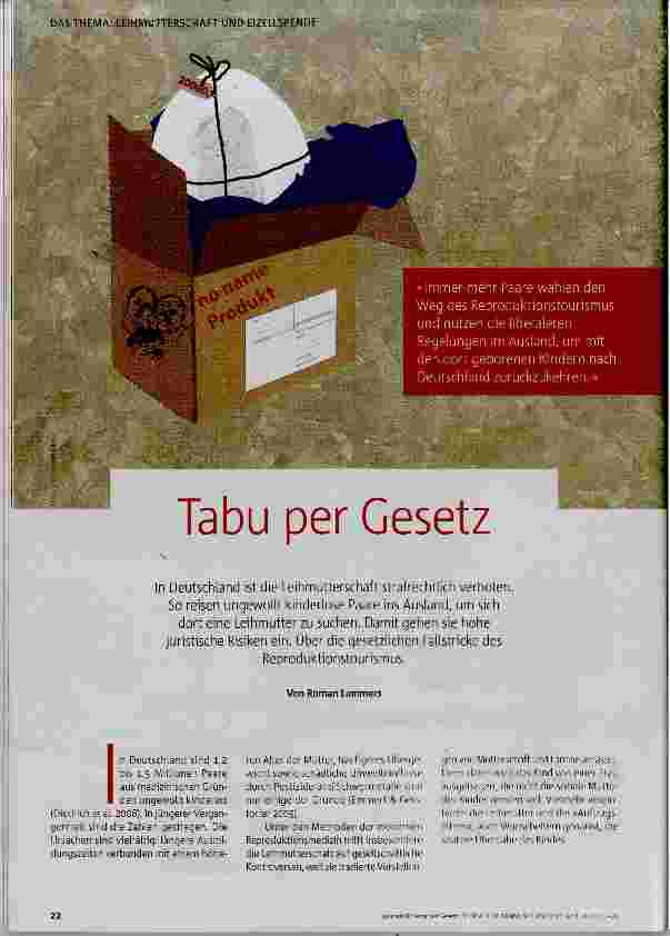 Vorschauseite 1: Tabu per Gesetz