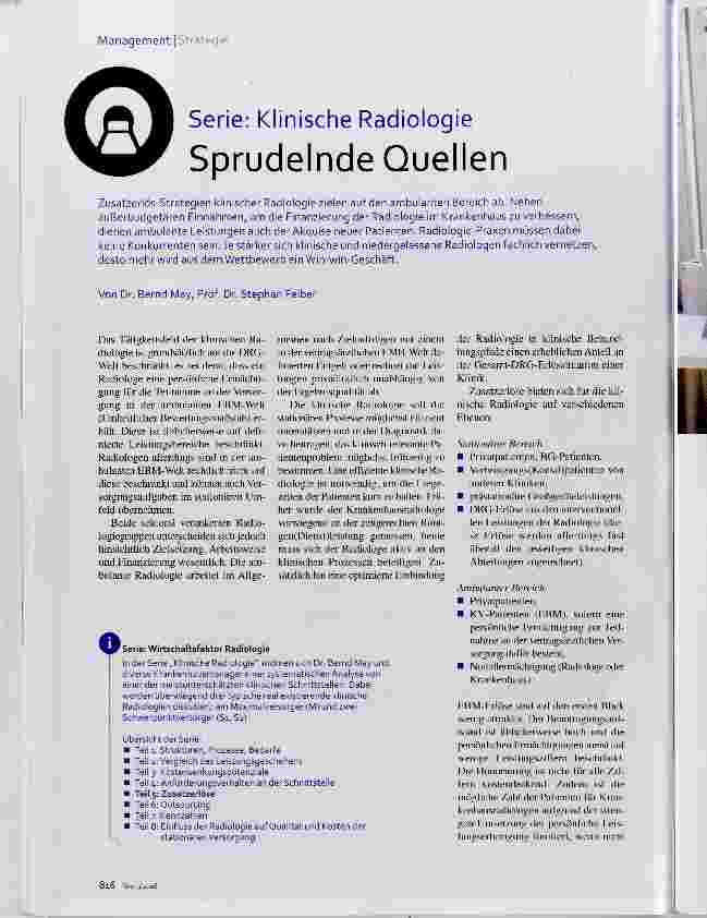 Vorschauseite 1: Serie: Klinische Radiologie Sprudelnde Quellen