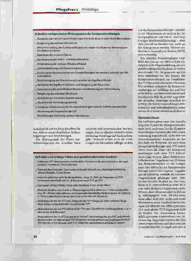 Vorschauseite 2: Hat die Kompressionstherapie heute noch einen Stellenwert?