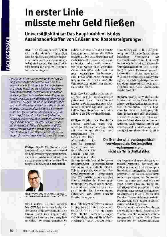 Vorschauseite 1: In erster Linie müsste mehr Geld fließen
