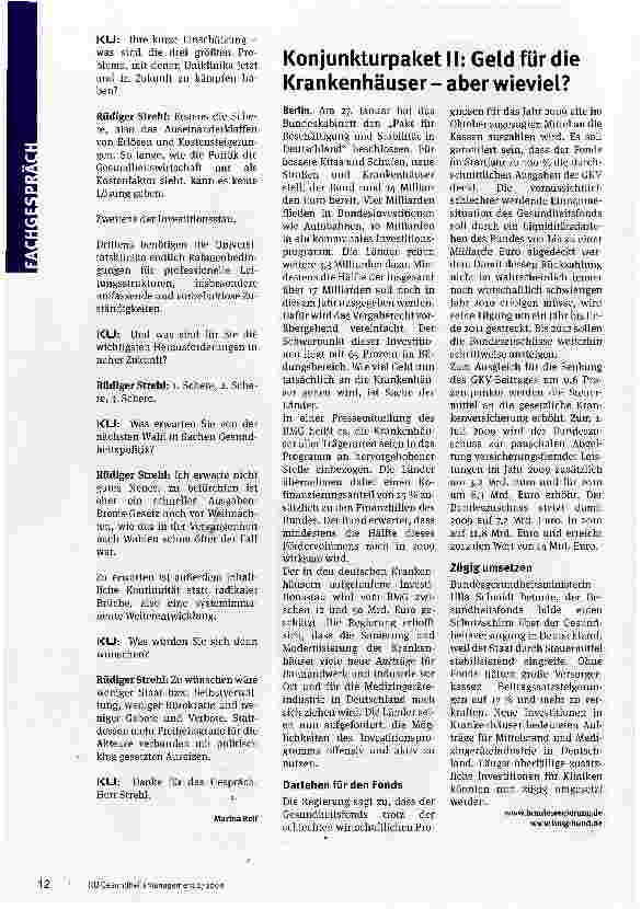 Vorschauseite 3: In erster Linie müsste mehr Geld fließen