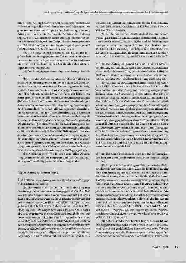 Vorschauseite 2: Abberufung als Sprecher des Gesamtvertrauenspersonenausschusses bei Pflichtenverstoß