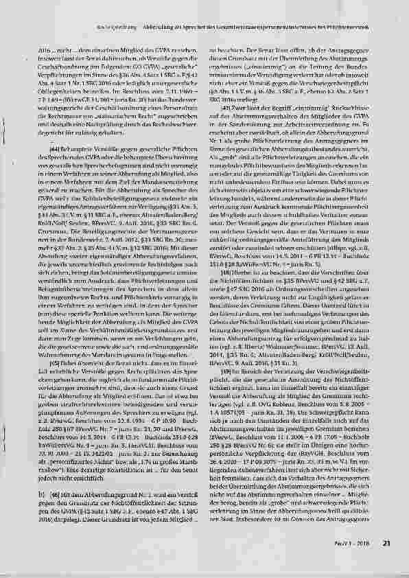 Vorschauseite 4: Abberufung als Sprecher des Gesamtvertrauenspersonenausschusses bei Pflichtenverstoß