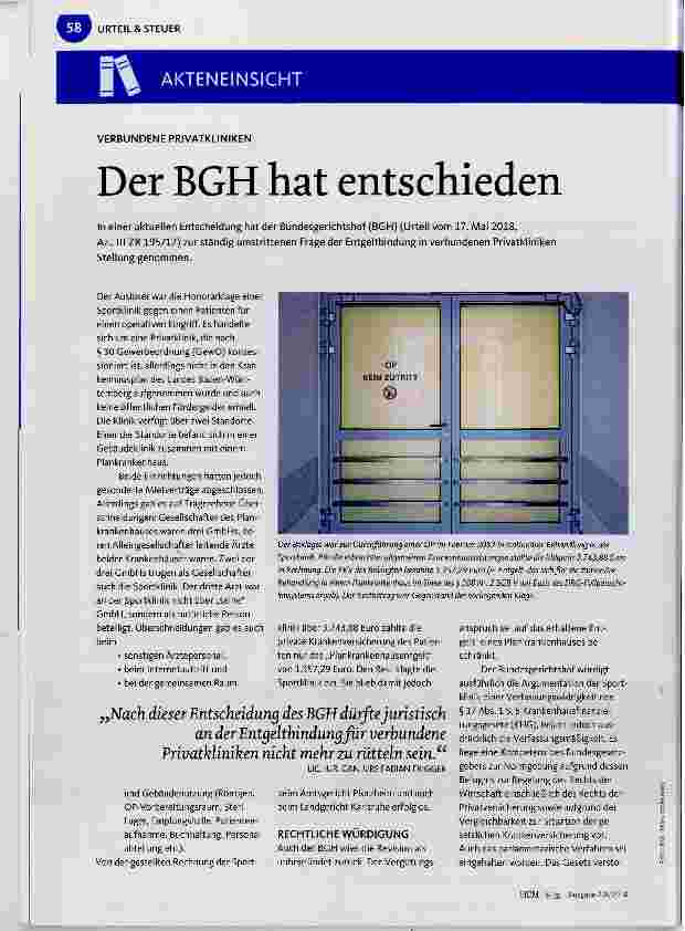 Vorschauseite 1: Der BGH hat entschieden