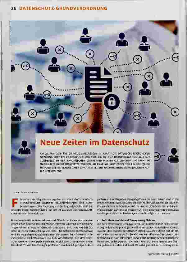 Vorschauseite 1: Neue Zeiten im Datenschutz