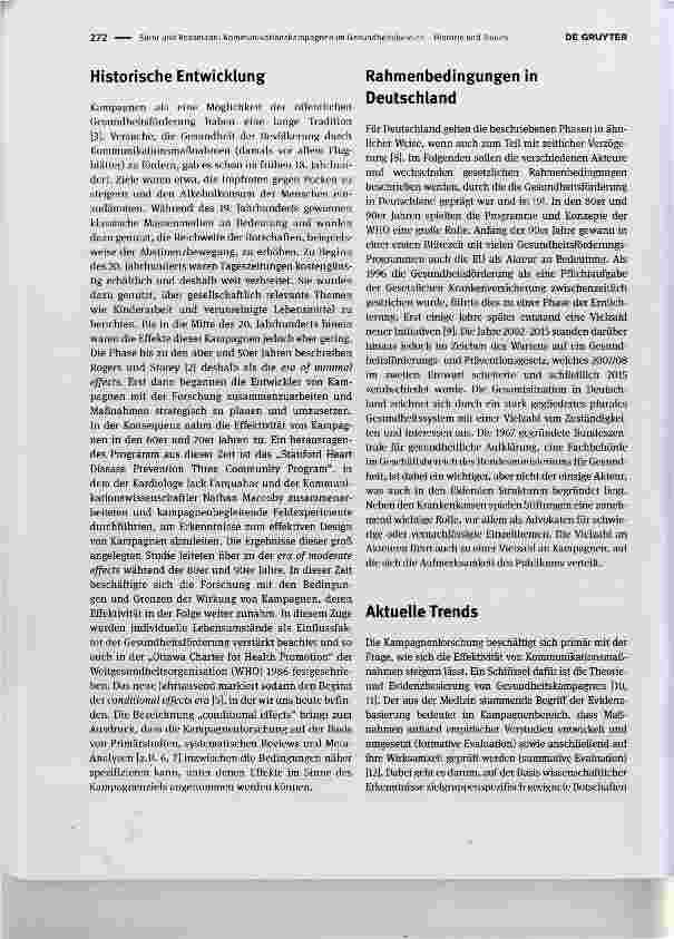 Vorschauseite 2: Kommunikationskampagnen im Gesundheitsbereich Historie und Trends Communication campaigns in the health Domain history and trends