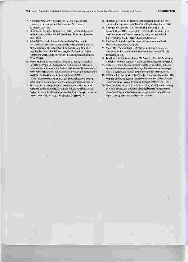 Vorschauseite 4: Kommunikationskampagnen im Gesundheitsbereich Historie und Trends Communication campaigns in the health Domain history and trends