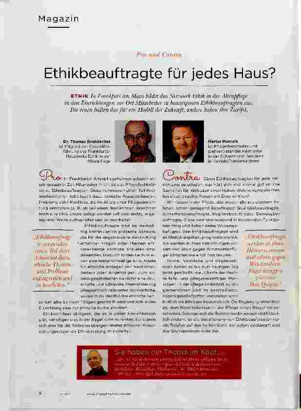 Vorschauseite 1: Ethikbeauftragte für jedes Haus?