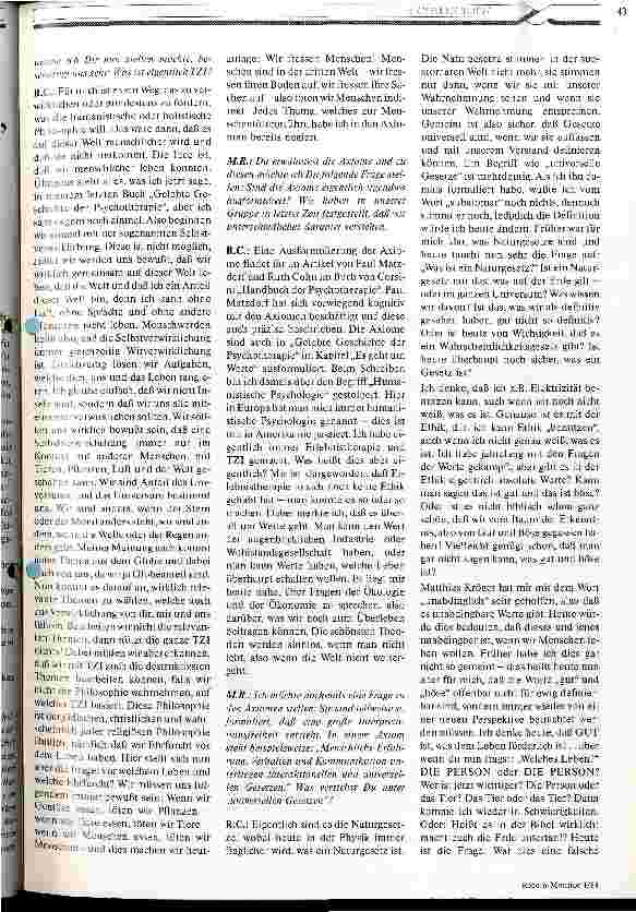 Vorschauseite 2: Menschwerden heißt, daß Selbstverwirklichung immer gleichzeitig Wirverwirklichung ist.