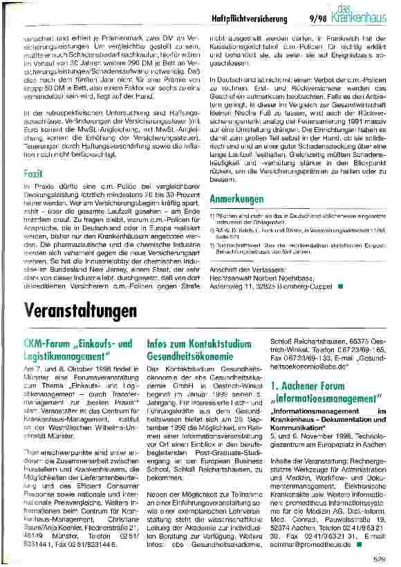 Vorschauseite 5: Claims made - Risiken eines neuen Versicherungstyps