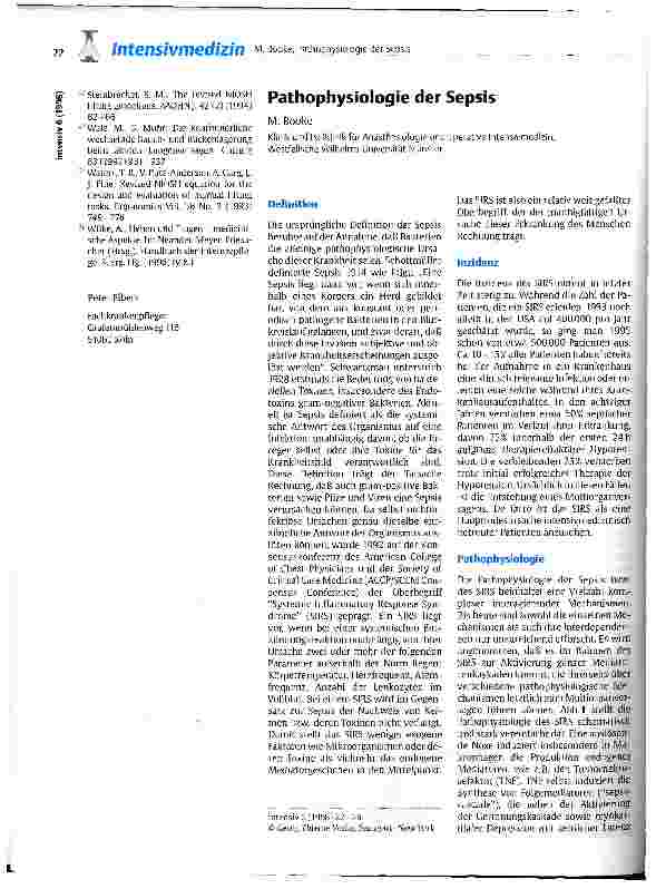 Vorschauseite 1: Pathophysiologie der Sepsis
