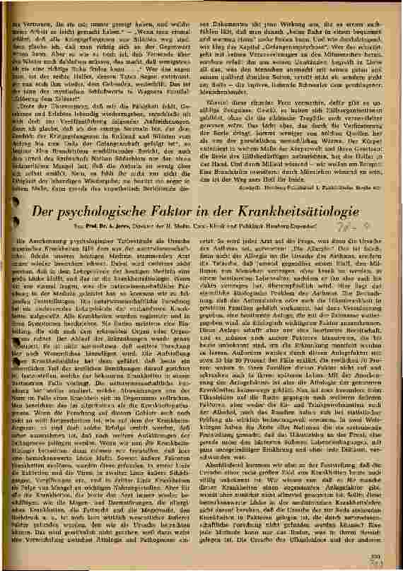 Vorschauseite 1: Der psychologische Faktor in der Krankheitsätiologie