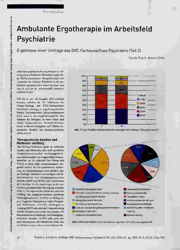 Vorschauseite 1: Ambulante Ergotherapie im Arbeitsfeld Psychiatrie Ergebnisse einer Umfrage des DVE-Fachausschuss Psychiatrie (Teil 2)