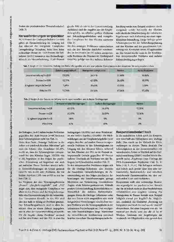 Vorschauseite 2: Ambulante Ergotherapie im Arbeitsfeld Psychiatrie Ergebnisse einer Umfrage des DVE-Fachausschuss Psychiatrie (Teil 2)