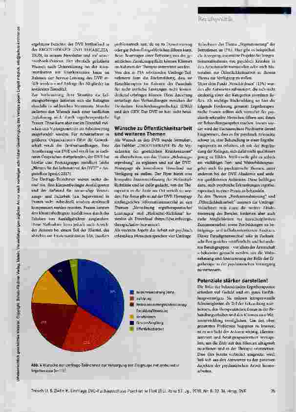 Vorschauseite 4: Ambulante Ergotherapie im Arbeitsfeld Psychiatrie Ergebnisse einer Umfrage des DVE-Fachausschuss Psychiatrie (Teil 2)