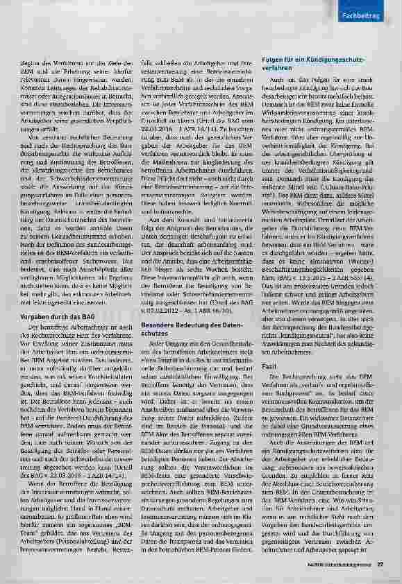 Vorschauseite 2: Rechtliche Vorgaben zum Betrieblichen Eingliederungsmanagement