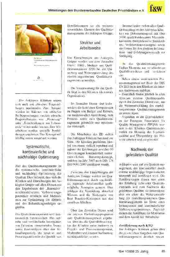 Vorschauseite 3: Das Qualitätskonzept von Asklepios