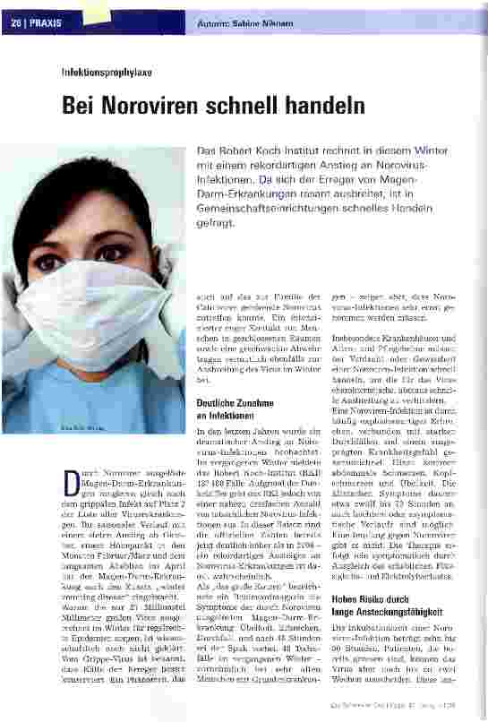 Vorschauseite 1: Bei Noroviren schnell handeln