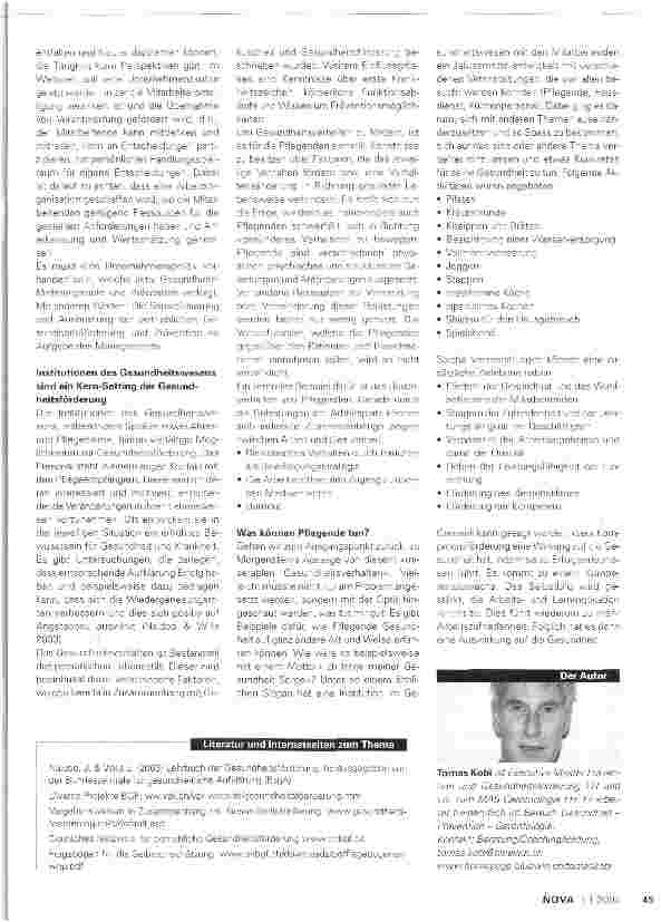 Vorschauseite 2: Der Gesundheit Sorge tragen
