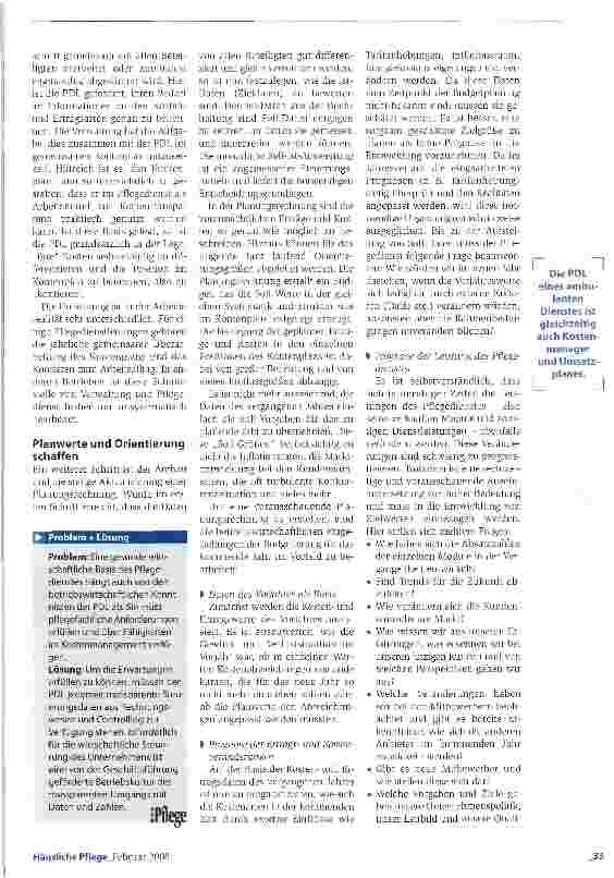 Vorschauseite 2: Die PDL wird zum Kostenmanager