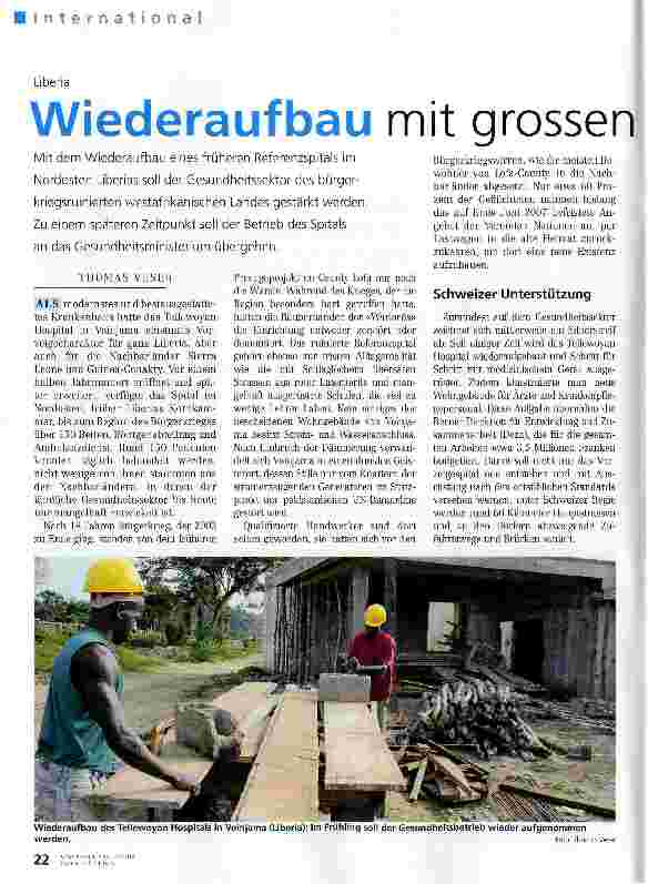 Vorschauseite 1: Wiederaufbau mit grossen Hindernissen