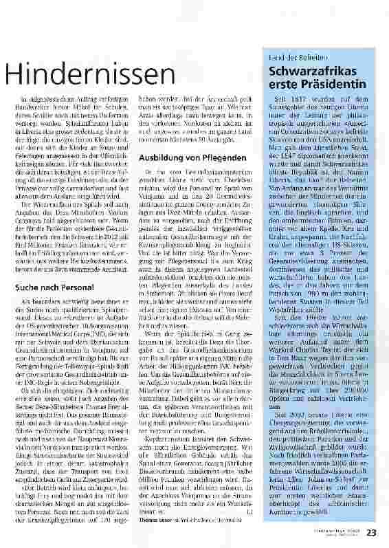 Vorschauseite 2: Wiederaufbau mit grossen Hindernissen