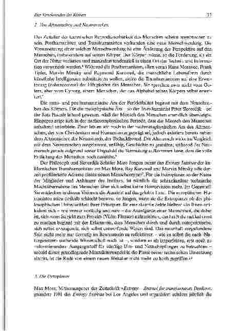 Vorschauseite 3: Das Verschwinden des Körpers Transhumanistische und posthumanistischeVisionen