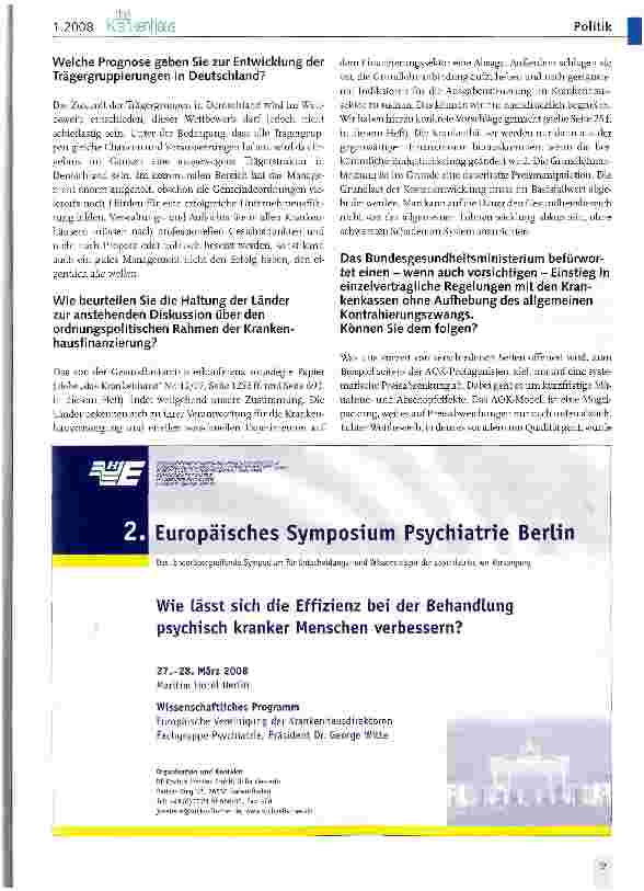 Vorschauseite 4: Wohin führt der Weg der Krankenhäuser?