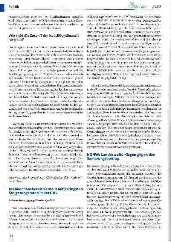 Vorschauseite 6: Wohin führt der Weg der Krankenhäuser?