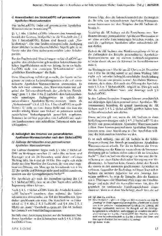 Vorschauseite 2: Warenautomaten in Apotheken unter ladenschlussrechtlichen Gesichtspunkten (Teil 3)