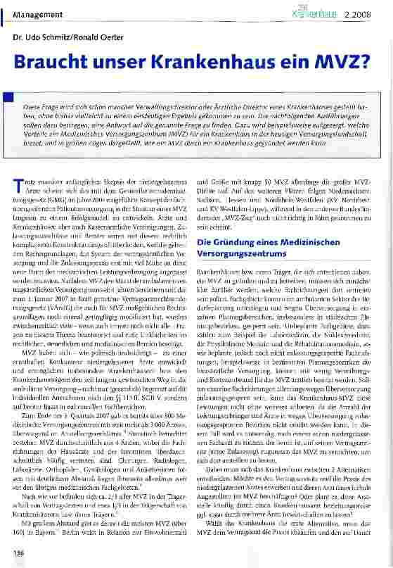 Vorschauseite 1: Braucht unser Krankenhaus ein A/VVZ?